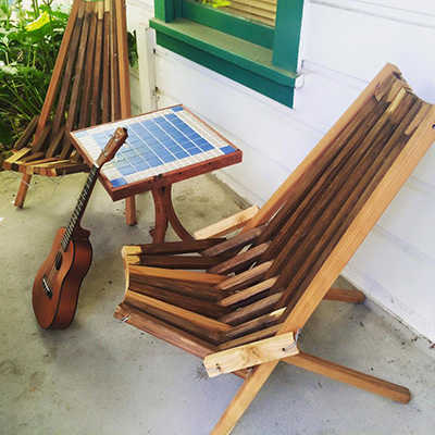 Redwood stick chairs